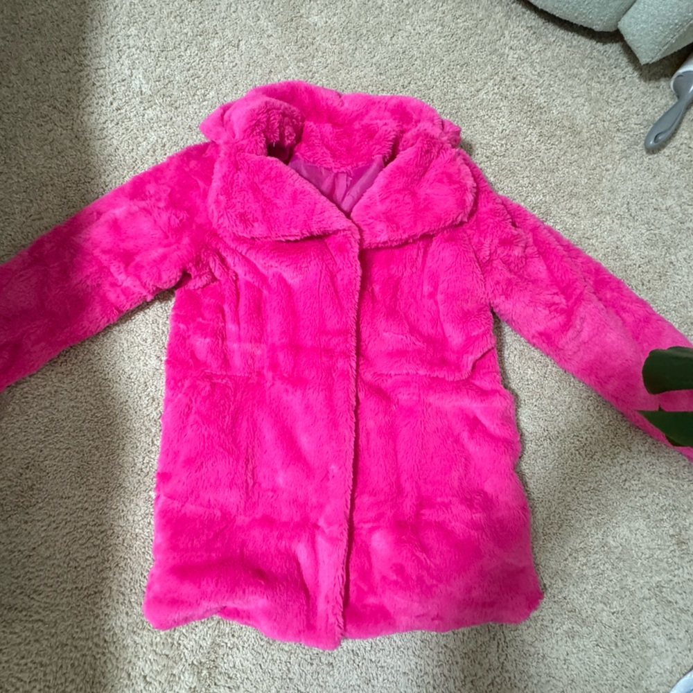 Hot pink fur jacket